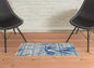 10' X 13' Blue And Ivory Stain Resistant Area Rug