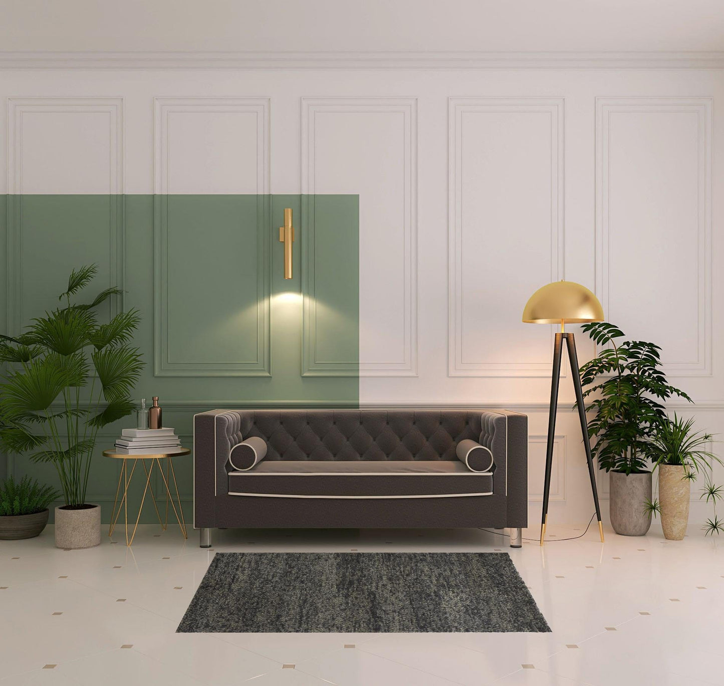 10' X 13' Gray Taupe And Black Wool Hand Woven Stain Resistant Area Rug