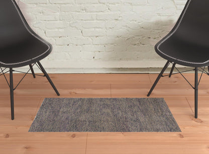 10' X 13' Gray Taupe And Black Wool Hand Woven Stain Resistant Area Rug