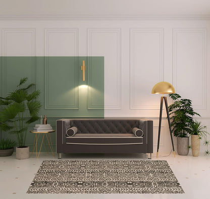 10' X 13' Brown Taupe And Ivory Striped Stain Resistant Area Rug