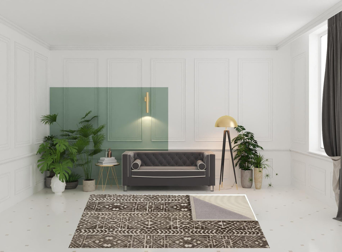 10' X 13' Brown Taupe And Ivory Striped Stain Resistant Area Rug