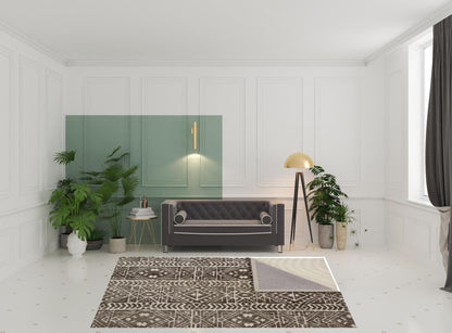 10' X 13' Brown Taupe And Ivory Striped Stain Resistant Area Rug