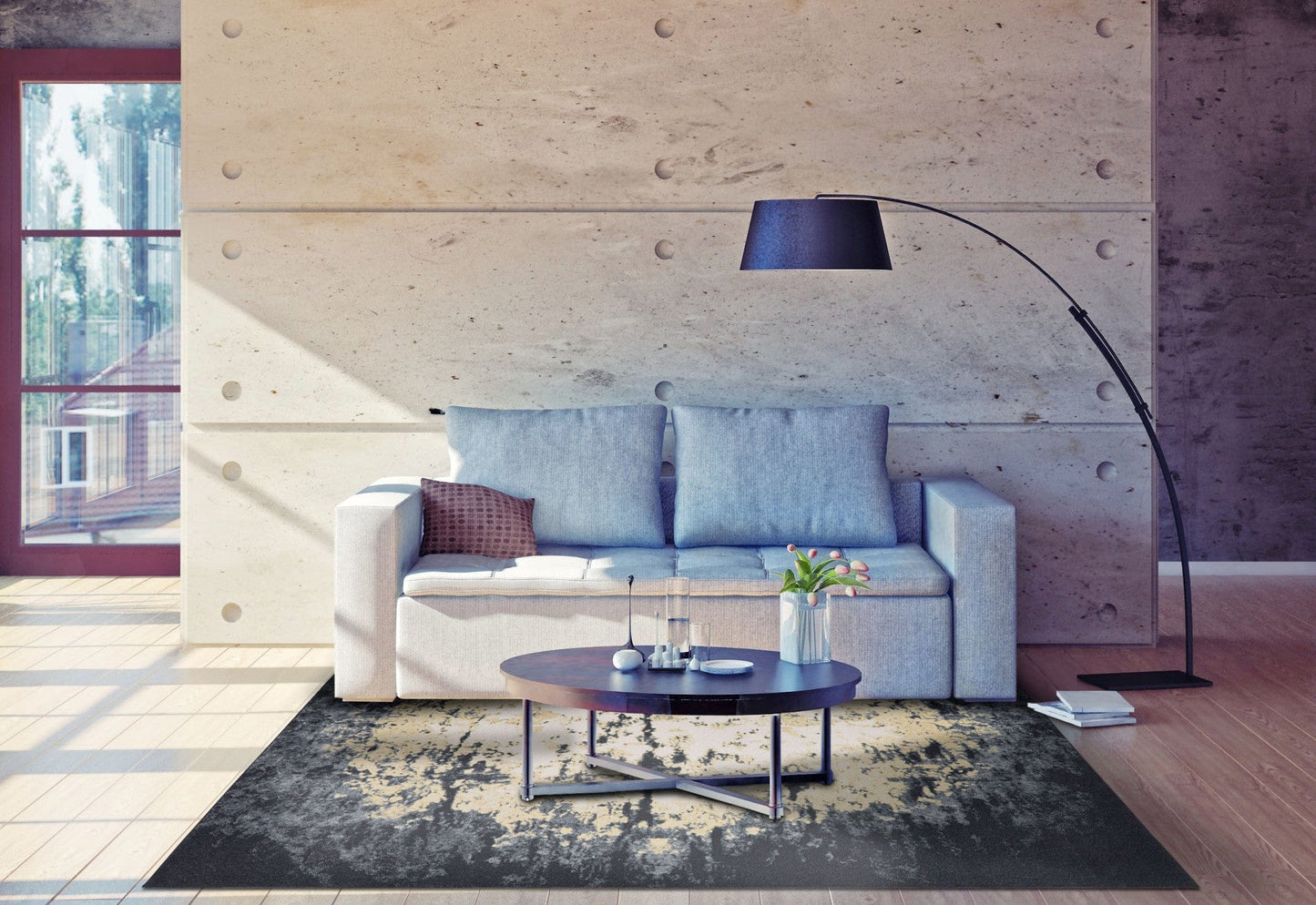 2' X 3' Black Gray And Gold Geometric Stain Resistant Area Rug