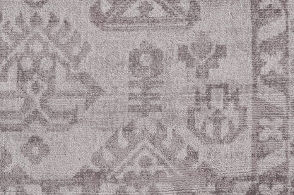 2' X 3' Gray And Purple Abstract Hand Woven Area Rug