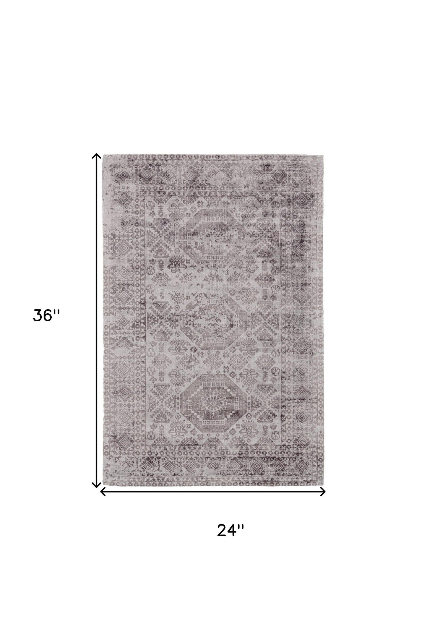 2' X 3' Gray And Purple Abstract Hand Woven Area Rug