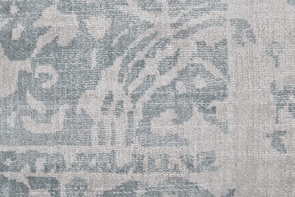 2' X 3' Blue And Gray Abstract Hand Woven Area Rug