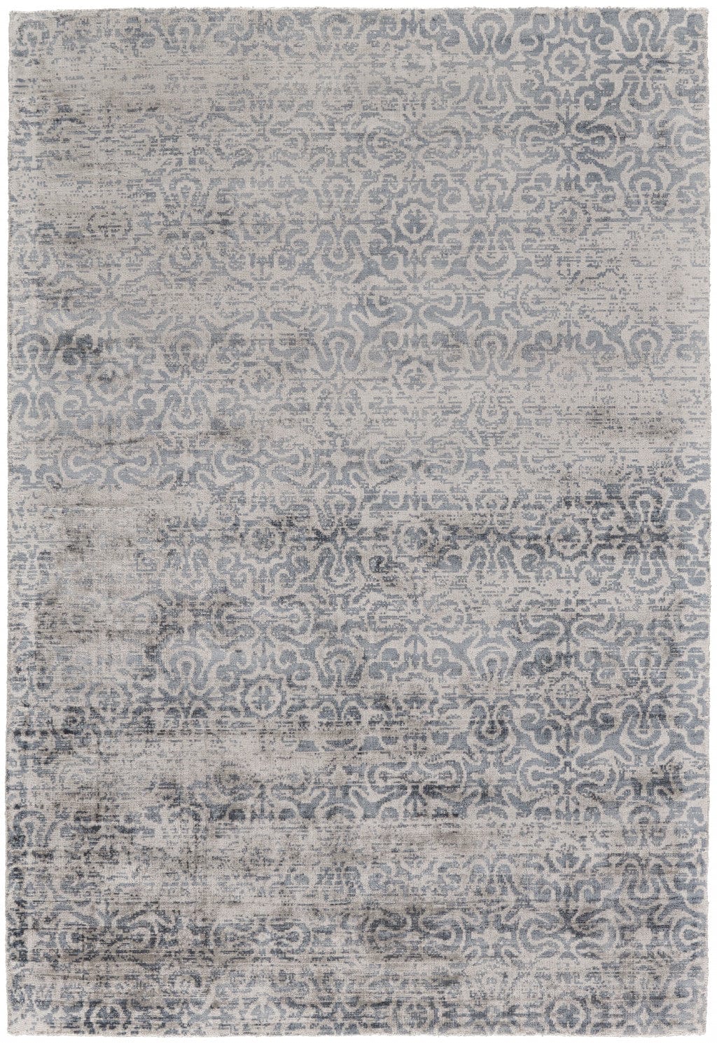 2' X 3' Blue Gray And Taupe Abstract Hand Woven Area Rug