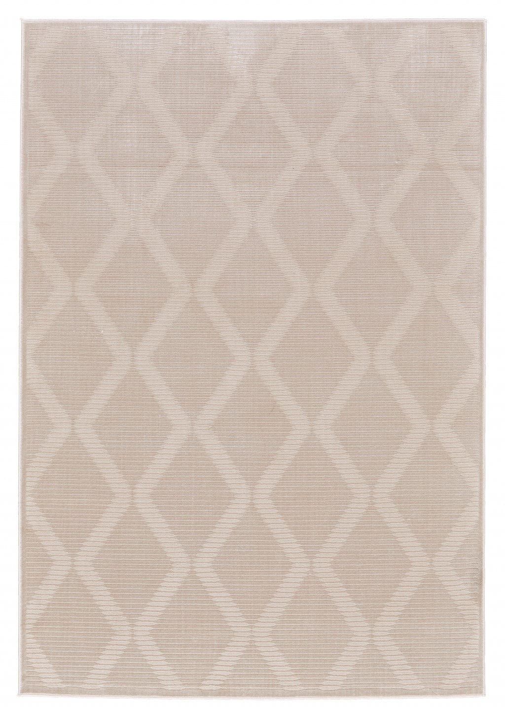 2' X 3' Ivory And Tan Geometric Stain Resistant Area Rug