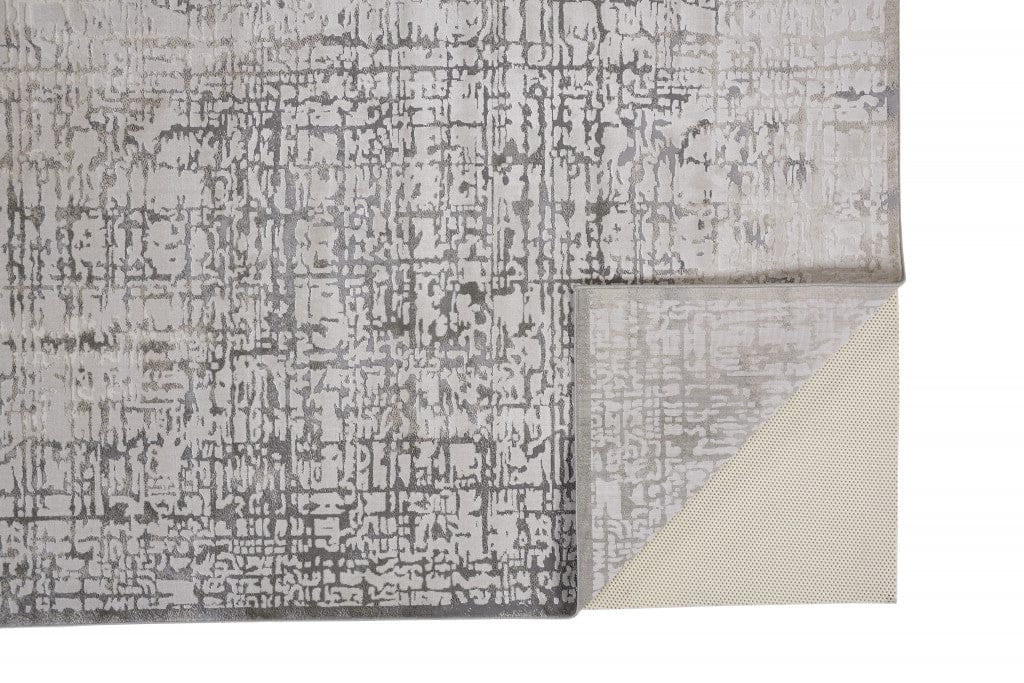 2' X 3' Gray And Ivory Abstract Stain Resistant Area Rug