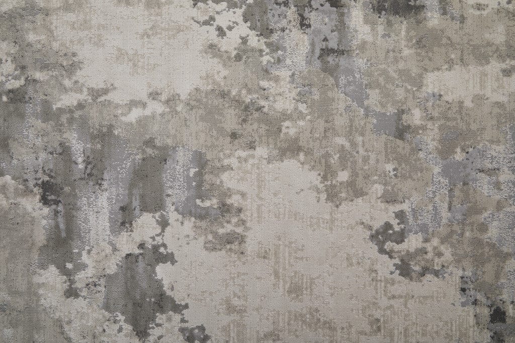 2' X 3' Ivory And Gray Abstract Stain Resistant Area Rug