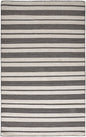 2' X 3' Black And White Striped Dhurrie Hand Woven Stain Resistant Area Rug