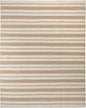 2' X 3' Ivory Taupe And Brown Striped Dhurrie Hand Woven Stain Resistant Area Rug