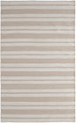 2' X 3' Ivory And Taupe Striped Dhurrie Hand Woven Stain Resistant Area Rug