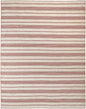 2' X 3' Red And Ivory Striped Dhurrie Hand Woven Stain Resistant Area Rug