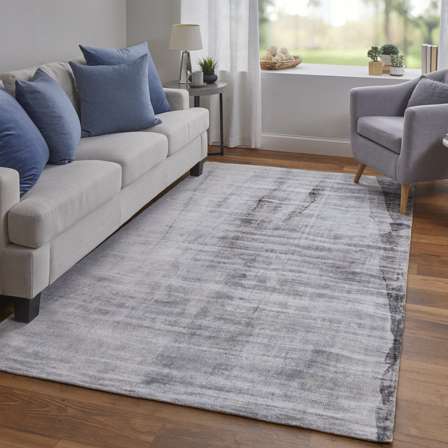 2' X 3' Gray Taupe And Ivory Abstract Hand Woven Area Rug