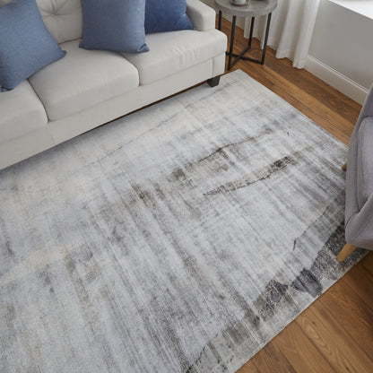 2' X 3' Gray Taupe And Ivory Abstract Hand Woven Area Rug