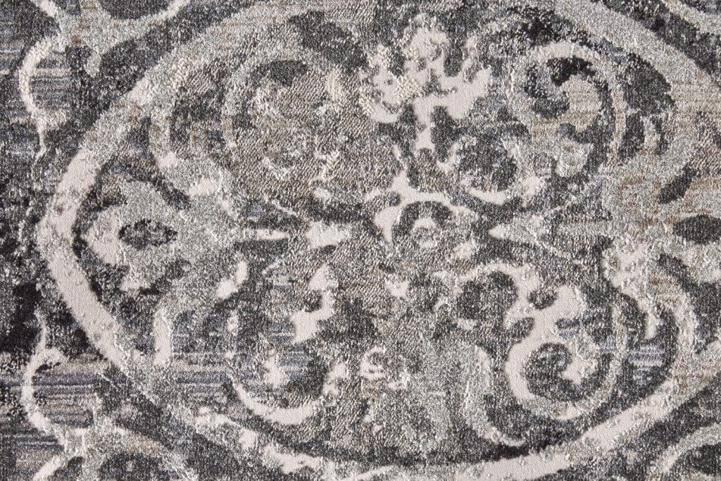 2' X 3' Gray Ivory And Taupe Abstract Stain Resistant Area Rug