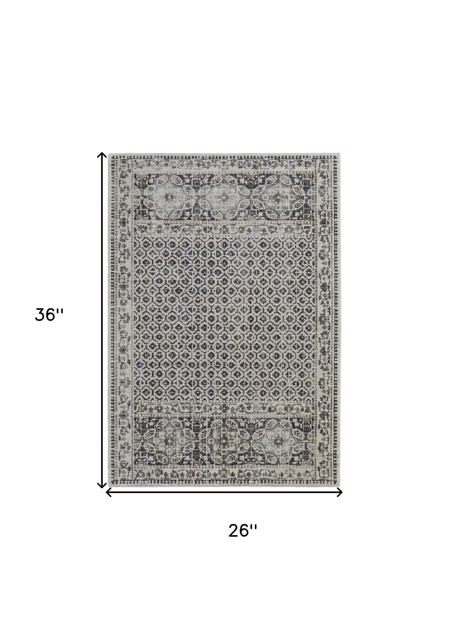 2' X 3' Ivory Taupe And Gray Abstract Stain Resistant Area Rug