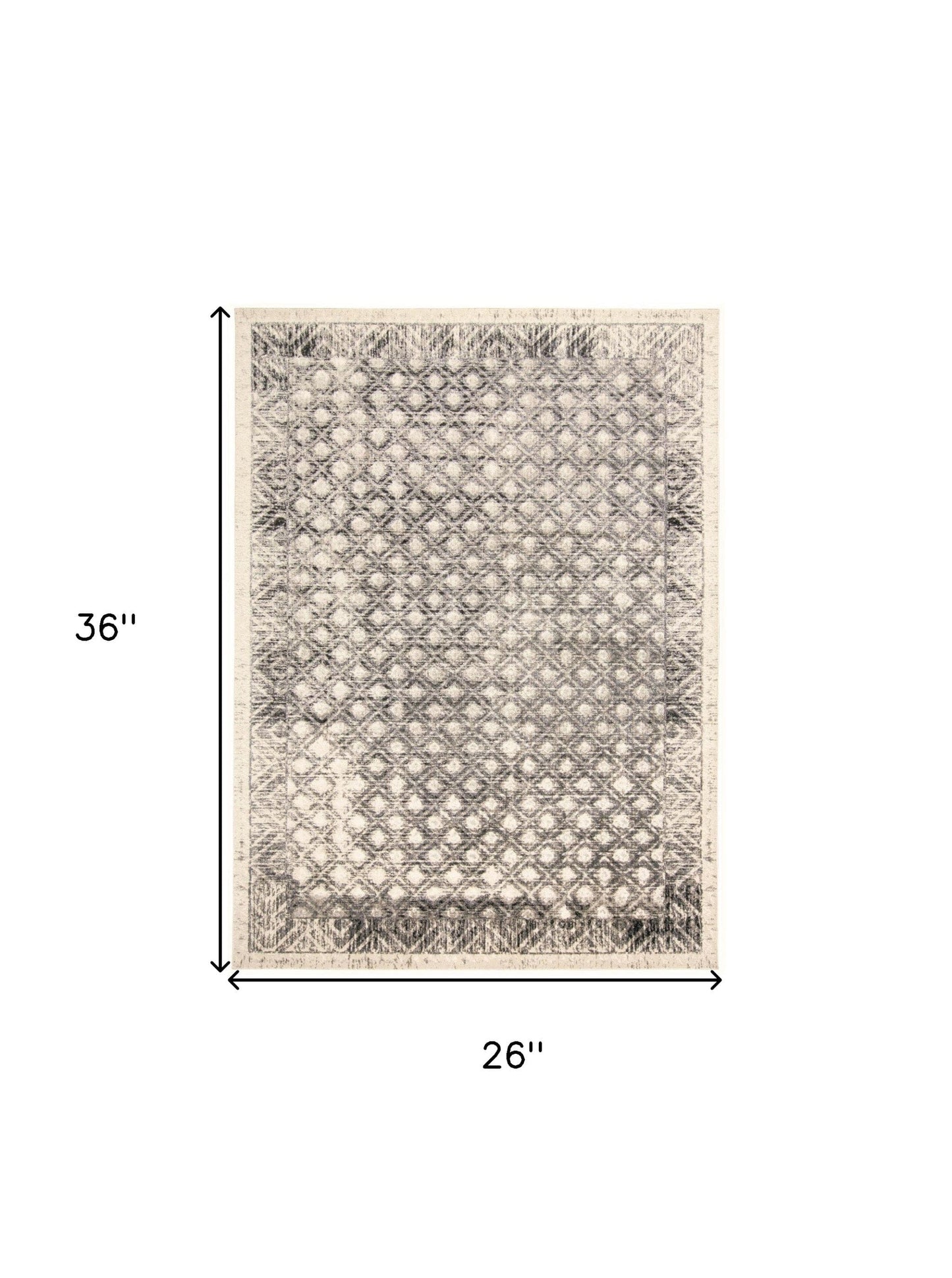 2' X 3' Ivory Black And Taupe Abstract Stain Resistant Area Rug