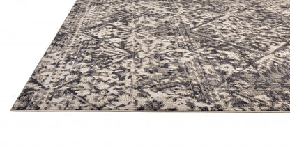 2' X 3' Gray Ivory And Silver Abstract Stain Resistant Area Rug