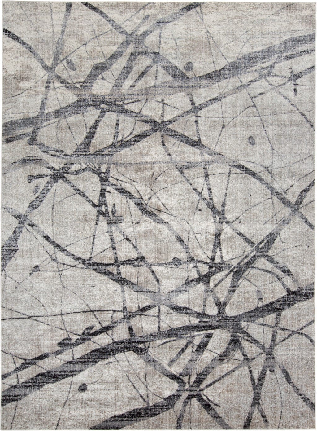 2' X 3' Taupe Gray And Ivory Abstract Stain Resistant Area Rug