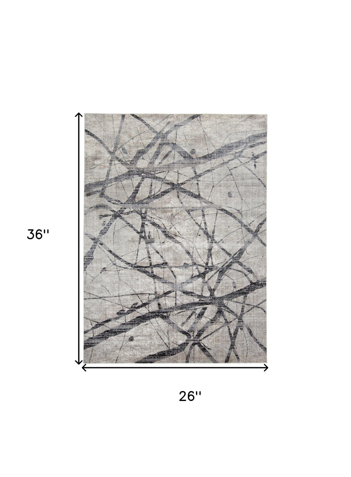 2' X 3' Taupe Gray And Ivory Abstract Stain Resistant Area Rug