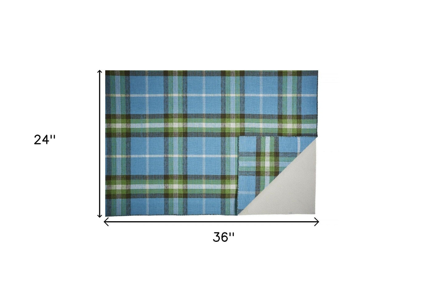 2' X 3' Blue Green And Black Abstract Hand Woven Stain Resistant Area Rug