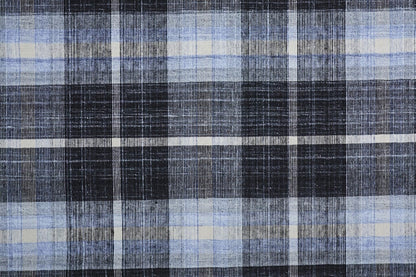 2' X 3' Black Blue And White Abstract Hand Woven Stain Resistant Area Rug