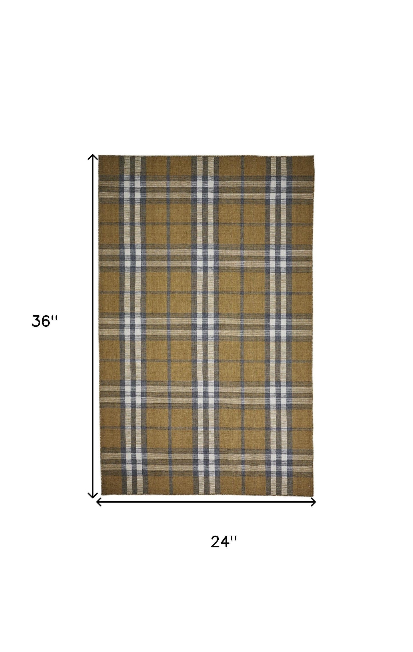 2' X 3' Gold Blue And White Abstract Hand Woven Stain Resistant Area Rug