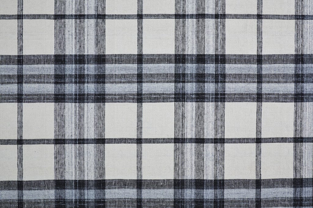 2' X 3' Ivory Blue And Black Abstract Hand Woven Stain Resistant Area Rug