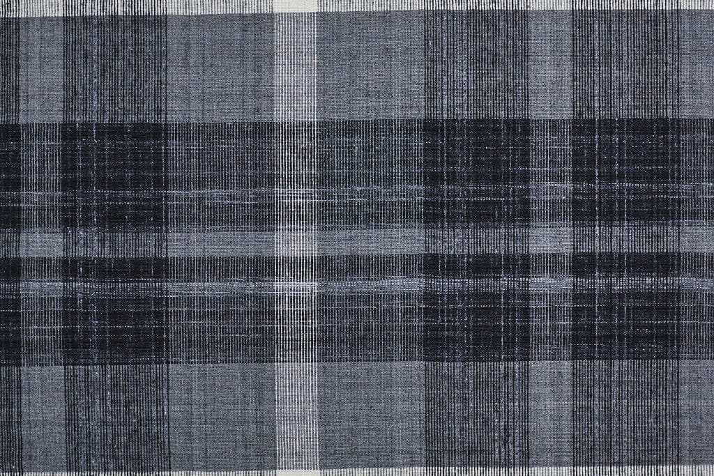 2' X 3' Black Gray And White Abstract Hand Woven Stain Resistant Area Rug