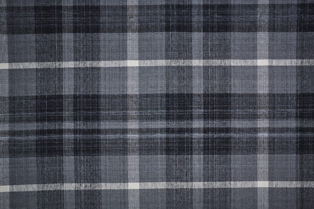 2' X 3' Black Gray And White Abstract Hand Woven Stain Resistant Area Rug