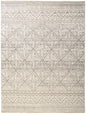 2' X 3' Ivory Tan And Gray Geometric Hand Knotted Area Rug