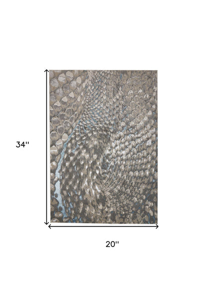 2' X 3' Blue Silver And Gray Geometric Stain Resistant Area Rug