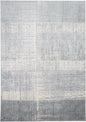 2' X 3' White Gray And Blue Abstract Stain Resistant Area Rug