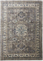 2' X 3' Taupe Gray And Blue Floral Stain Resistant Area Rug