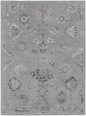 2' X 3' Silver And Black Floral Power Loom Distressed Area Rug