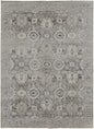 2' X 3' Gray And Silver Abstract Power Loom Distressed Area Rug