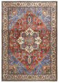 2' X 3' Blue Red And Ivory Floral Area Rug