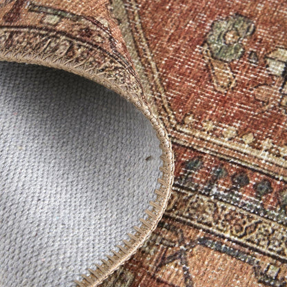 2' X 3' Orange Brown And Taupe Abstract Area Rug