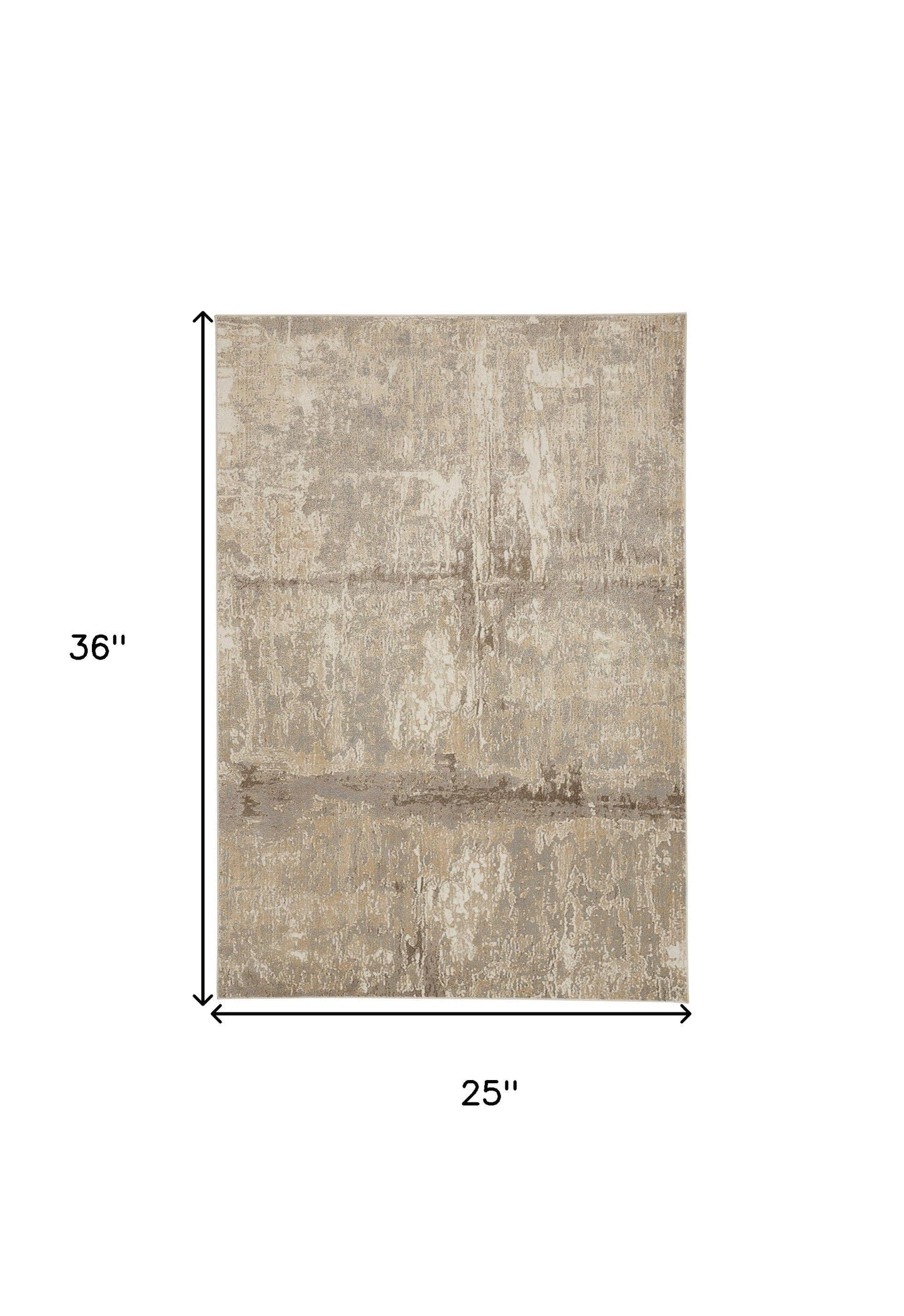 2' X 3' Tan Ivory And Brown Abstract Area Rug