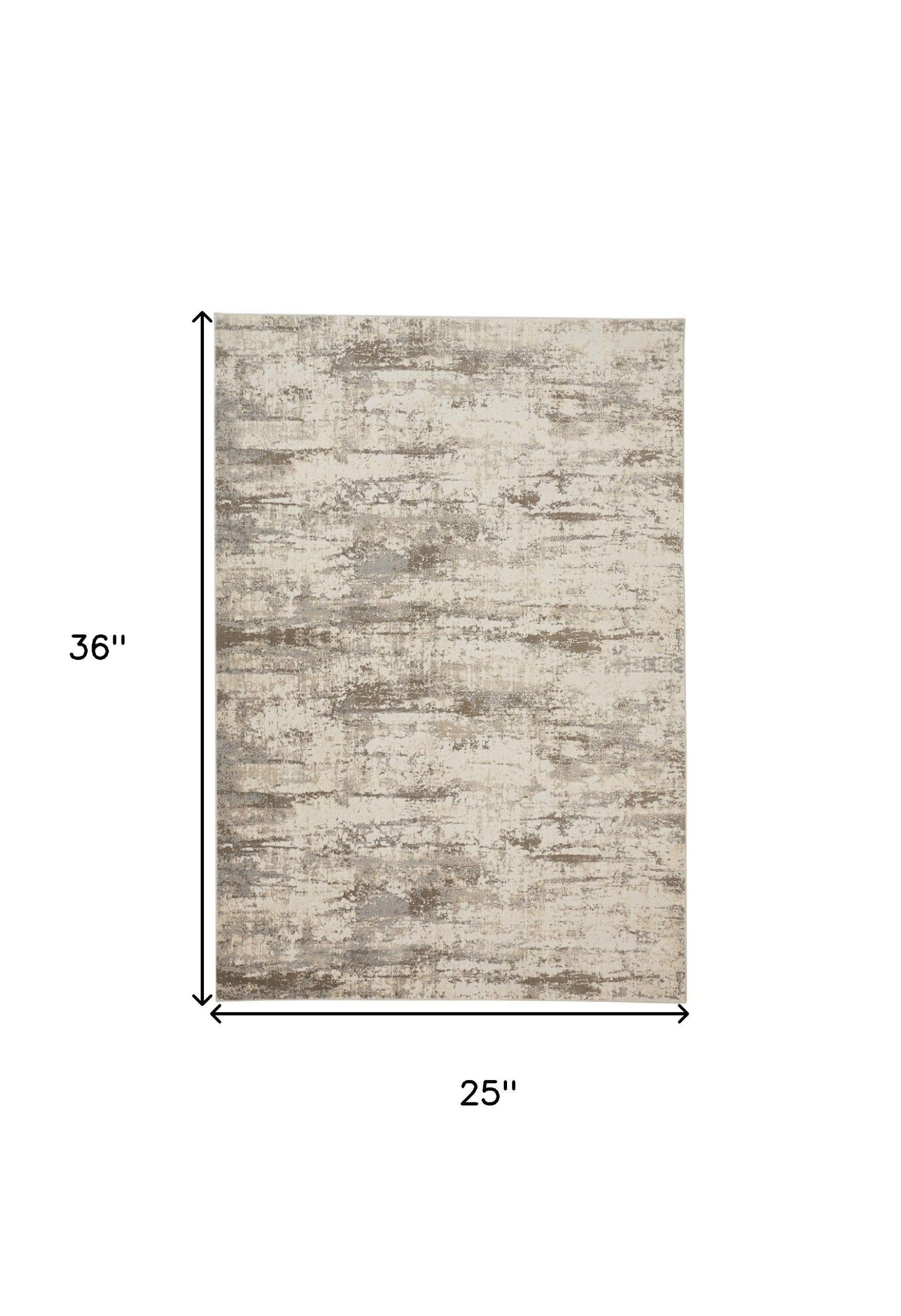2' X 3' Ivory And Brown Abstract Area Rug