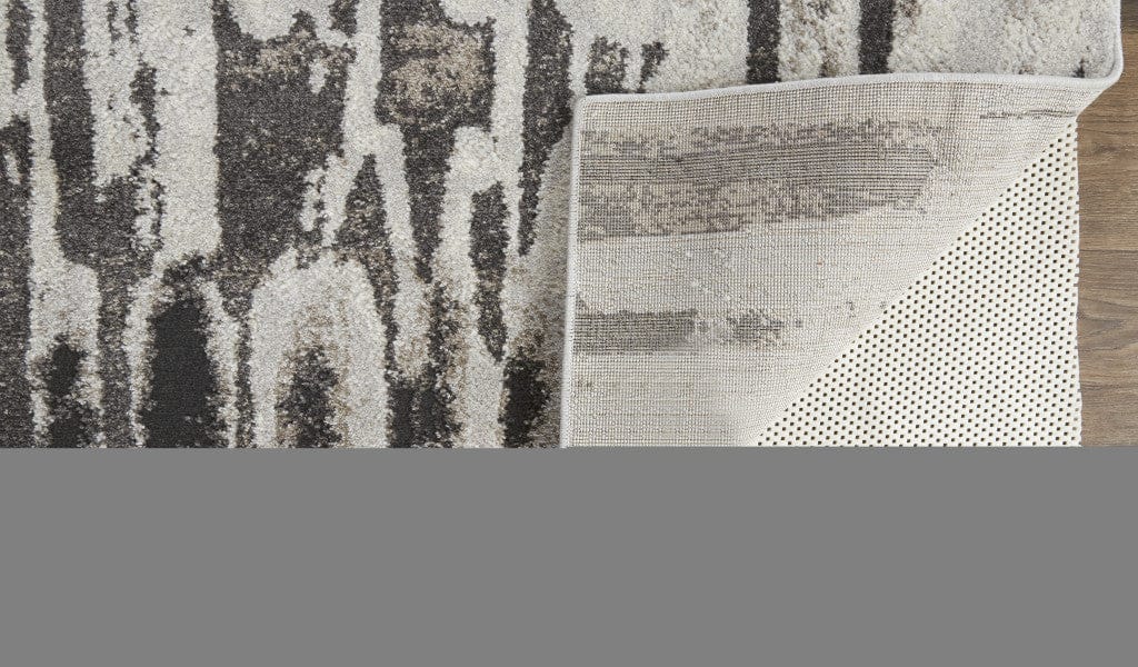 2' X 3' Ivory Brown And Gray Abstract Power Loom Stain Resistant Area Rug