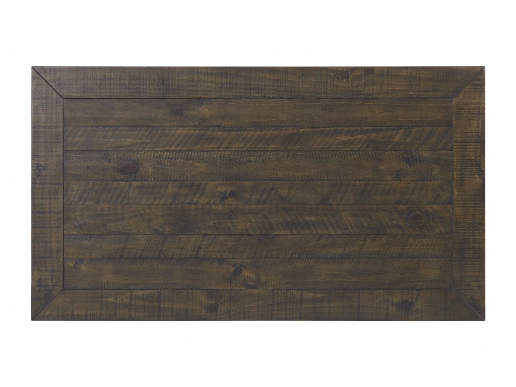 50" Black And Brown Wood Distressed Coffee Table With Storage