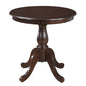 30" Dark Brown Round Turned Pedestal Base Wood Dining Table