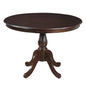 42" Espresso Brown Round Turned Pedestal Base Wood Dining Table