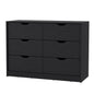 42" Black Manufactured Wood Six Drawer Modern Dresser