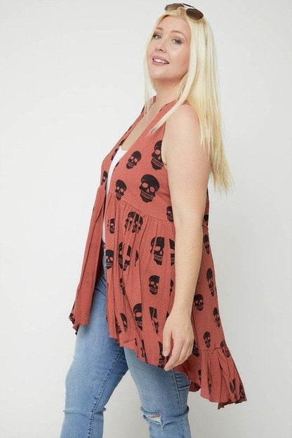 Sleeveless Cardigan Featuring A Long Flattering Silhouette