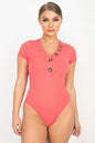 Button V-neck Bodysuit