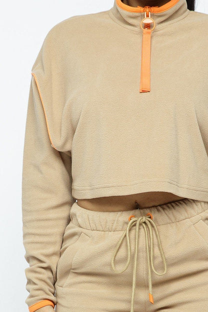 Sporty Crop Top Sporty High-waist Shorts Set